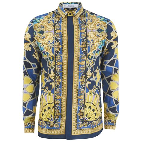 blue versace shirt|shirts that look like versace.